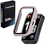 TALENANA for HUAWEI BAND 10/9/8 ケース huawei band 10/9/8保護カバー 液晶フィルム 一体型 PC素材 耐衝撃 全面保護 超薄型 装着簡単 高透過率 指紋防止 傷防止 huawei band 10/9/8アクセサリー HUAWEI BAND 10/9/8 case（ピンク)
