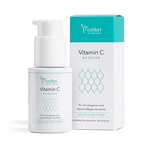 colibri skincare VITAMIN C BOOSTER (30ml) - Sérum pour le visage avec 15% de vitamine C  - Unifie le teint et a un effet anti-tâches et anti-rides - Pour le soin de toutes les peaux - Made in Germany Cover