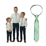 DonDon Kinder-Krawatte Pistazie vorgebunden & verstellbar mit Clip in drei Längen für Kleinkinder, Kinder und Jugendliche für Hochzeit, Taufe & Kommunion