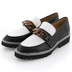 ボリューム ローファー シューズ  モード チェーン ブラック Amazon | [モード・エ・ジャコモ] ボリュームチェーンローファー