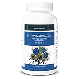 Schwarzkümmelöl Kapseln, 1000 mg, EXVital, kaltgepresst, ägyptisch, naturbelassen, mit Vitamin E, 400 Softgel Kapseln für mehr als 6 Monate, Premiumqualität, Kein Magnesiumstearat, 1er Pack (1x280g)