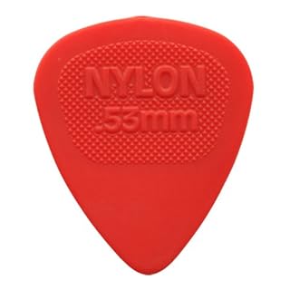 12 x Dunlop Nylon Midi Guitare Picks/médiators – 0,53 mm Rouge dans une pratique Pick étain - Les Beatles, Paul McCartney, John Lennon, RIngo Starr, George Harrison