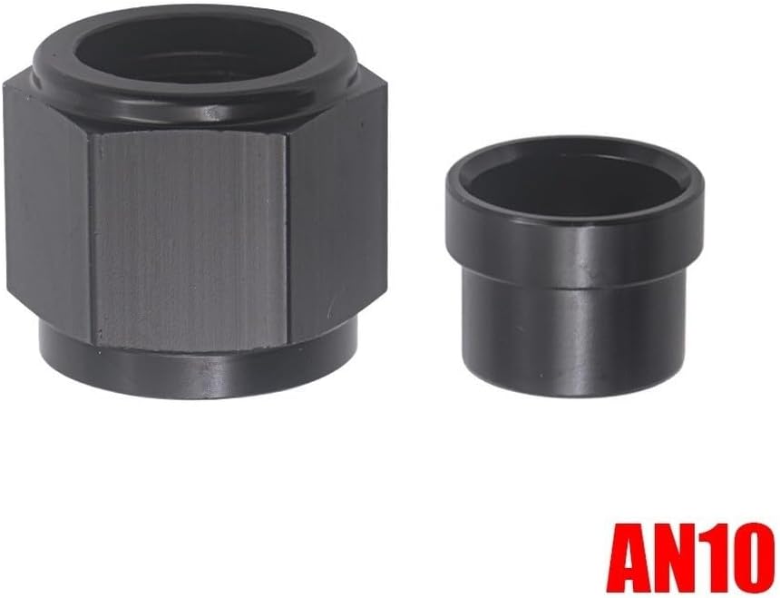Aluminum Tube Nut and Sleeve Fitting Kit (AN4/AN6/AN8/AN10/AN12) Automotive 37-Degree Flare Hard Line Adapters – Lightweight -Resistant Aluminum Alloy, Black Finish(MG25-AN12-3/4)