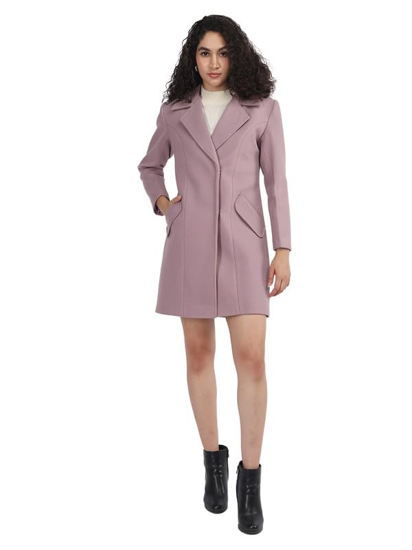 Image of PLAGG Women's Notched Lapel Long Overcoat