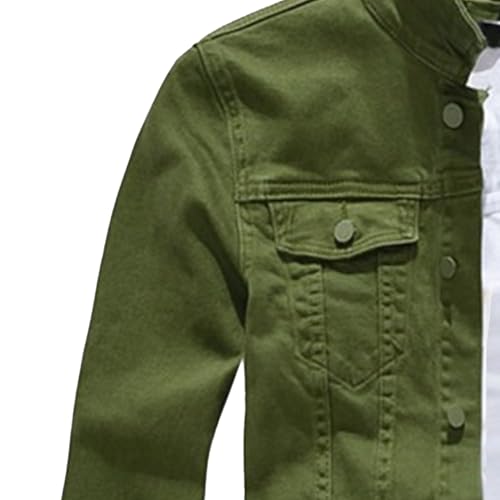 Men's Fall Lapel Denim Jacket Handsome Trendy Washed Cowboy Caot Long Sleeve Fashionable Single Breasted Outwear3