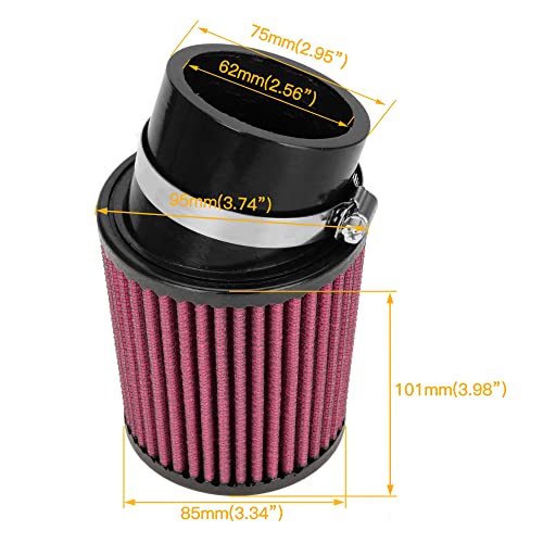 Fvrito High Performance Upgraded Air Filter Cleaner For 6.5 Hp Predator 212Cc 68120 69730 60363 196Cc Gx160 Gx200 Bt200X Ct100X Ct100U Ct200U Cc100X Rtk100 Rb200 Baja Mb165 Mb200 Mini Bike Go Kart Red #TOP2