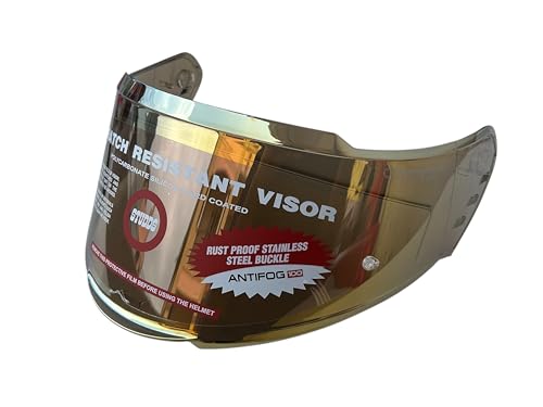 Image of Studds Helios Helmet Outer Visor, Glossy Black, Pinlock Insert Compatible, Original (Gold)