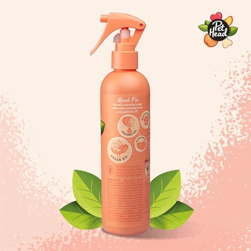 Pet Head Quick Fix Fellspray für Hunde | Pfirsichduft | Desodoriert, Pflegt und Beruhigt das Fell Ihres Hundes | pH-Neutral | Vegan & Tierversuchsfrei | Sanfte Formel für Welpen | 300ml