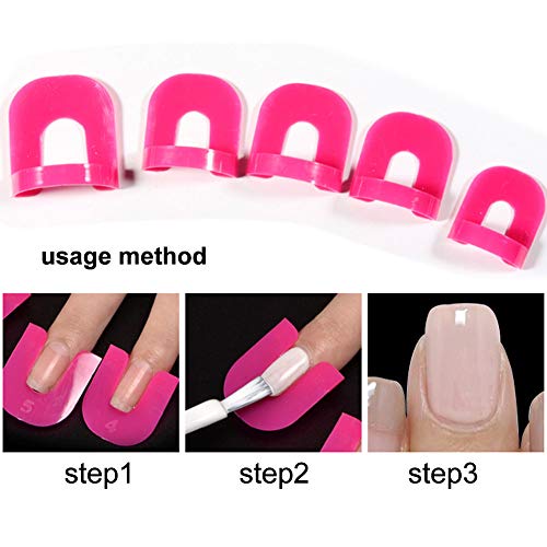 26Pcs Plastic Nail Polish Protector For Fingers, U Shape Nail Polish Stencil Reusable Nail Covers Tools, Nail Polish Spill Proof Model Polish Glue Overflow Nail Art Accessories #TOP6