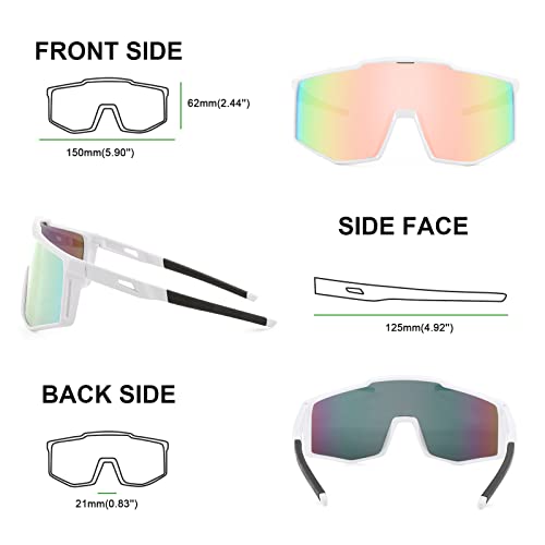 Karsaer Vision Wrap Around Shield Sunglasses Rave Neon Visor One Piece Mirrored Shades 80S 90S Cycling Sports Baseball #TOP4