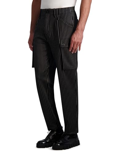 KARL LAGERFELD Men's Striped Stretchy Soft Pant3