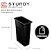 Sturdy Essentials Waste Wise 16 Gallon Black HDPE Trash Can Compatible with All Waste Wise Lids and Signs - (16 Gallon, Single)