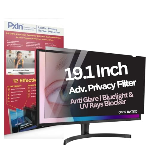 Image of Pxin FuTech 19.1 Inch (16:10) Monitor Privacy Screen Filter - NO Eye Strain | Anti-Blue Light + Anti-Glare | Privacy Screen Protector