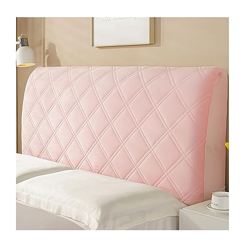 XGANGM Velvet Bed Headboard Slipcover Queen Full Size Twin Stretch Bed Headboard Covers Soft and Comfortable Padded Quilted Upholstered Headboard Dustproof Protector Fits,Pink 1,150cm/59in