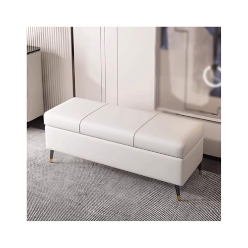 HTYUKFDG Almacenamiento tapizado Banco de otomano Faux Faux Banco de Almacenamiento de Cuero Fin Rectangular del Banco Banco Entrada de la habitación Banco del Banco para la Oficina en el hogar