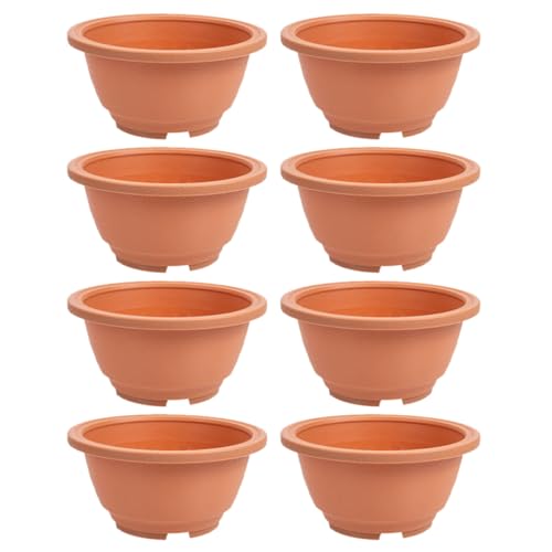 IMUSINICE Macetas de Vivero para Plantas y Flores, Set de 8 Macetas Redondas Grandes de Plástico Drenaje, Adecuadas para Suculentas y Plantas de Paisaje en Interior y Patio