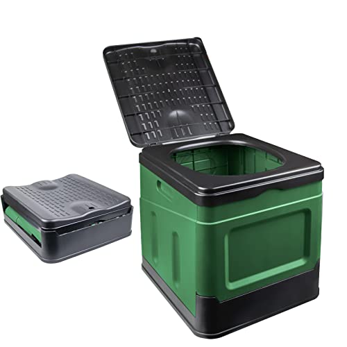 Flymer Toilettes Mobiles de Camping, WC Camping Toilettes Portables Pliables Convient pour la Randonnée en Plein Air Le Camping en Voiture et Embouteillages (Vert) Cover