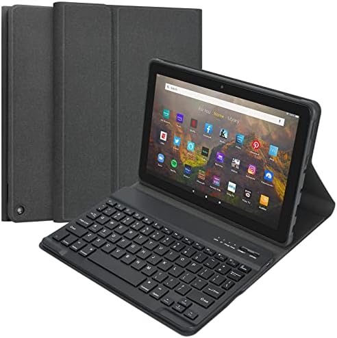 HOTLIFE Fire HD 10 Tablet Keyboard Case with Detachable Removable Wireless Bluetooth Keyboard with Auto Wake/Sleep Compatible with Fire HD 10 and Fire HD 10 Plus (11th Generation 2021 Release)-Black