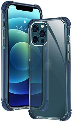 Amazon Com Mateprox Compatible With Iphone 12 Pro Case And Iphone 12 Cases Clear Heavy Duty Protective Crystal Back Cover With Shockproof Bumper Case Blue Cell Phones Accessories
