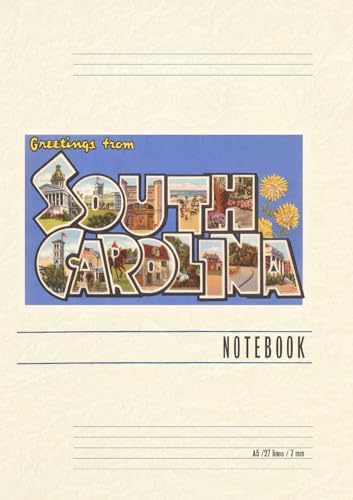 Vintage Lined Notebook Greetings from South Carolina