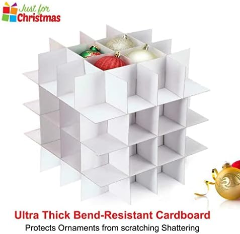 ADEPTNA Heavy Duty Christmas tree Bauble Decoration Storage Case with 4 trays  Holds up to 64 Baubles - Space Saving Stylist Collapsible Design