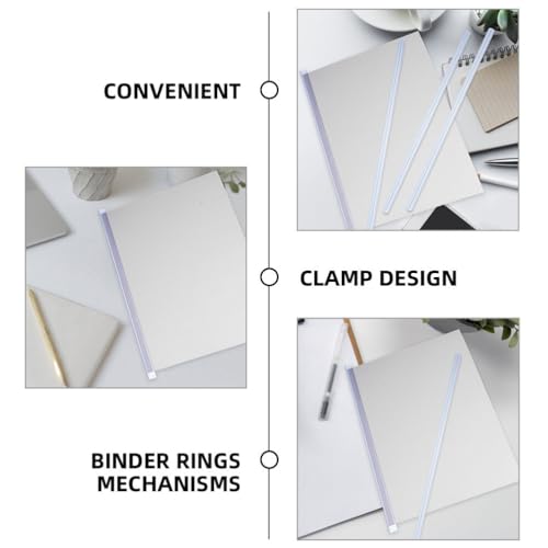 Shineofi 1172181JZQ 30Pcs Binding Bars Slide Grip Binding Bars School Report Cover Clear A4 Spine Bars Document Binder Bars thumb #5