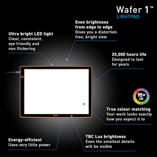 Wafer 1 Light Pad (A4) – Dimmable Brightness with Memory Function – Ideal for Artists, Designers & Crafters by daylight - Image 4