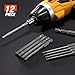 REXBETI 12 Piece Hex Head Allen Wrench Screwdriver Bit Set, 1/4 Inch Hex Shank S2 Steel Magnetic 3 Inch Long Drill Bits, 1/16-3/8 Inch(Hex Head)