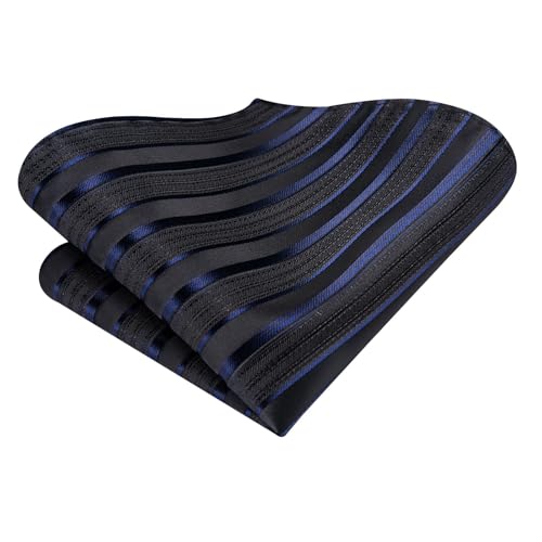 Image of Hi-Tie 70 inches Ties for Men Silk Extra Long Necktie and Pocket Square Cufflinks Set Men Big and Tall Tie Business