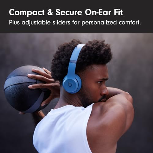 Beats Solo 4 Audífonos inalámbricos Bluetooth en la oreja, batería de hasta 50 horas, comodidad ultraligera, sonido potente y equilibrado, compatible con Apple y Android, color azul pizarra