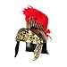 Menolana Sparta Helmet Headwear Sparta Costume Accessory Fighter Helmet for Stage Decor Gift Cosplay Role Playing, Gold with Feather