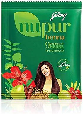 Godrej Nupur Henna Natural Mehndi for Hair Color with Goodness of 9 Herbs 120gram X 3Packs