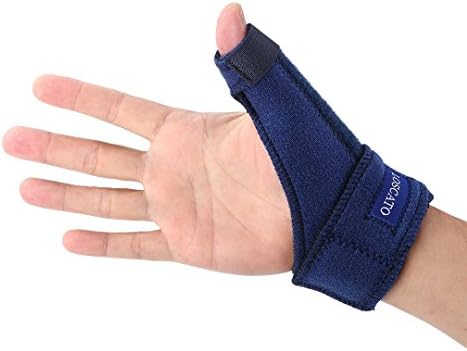 LOSCATO Trigger Thumb Brace for Tendonitis Arthritis Relief Pain Recovery Thumb Immobilizer Built in Aluminium Bar Support Adjustable Left/Right Hand