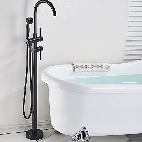 Mitigeur chaud froid baignoire salle de bain sur pied double poignée or