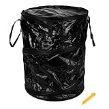 Camco Pop-Up Utility Container - Use as Collapsible Trash Can When Camping - Holds 30-Gallon Kitchen-Size Trash Bags - Stands 2-Ft Tall & Collapses for RV Storage and Organization (42893-A)