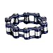 Homxi Anillos Hombre Gotico,Anillos Cadena de Bicicleta Anillo de Acero Inoxidable Hombre Plata Azul Anillos Hombre Talla 27(67mm)