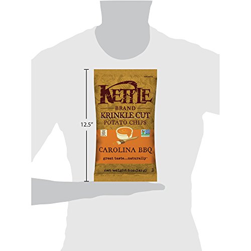 Image of Kettle Brand Krinkle Cut Potato Chips, Carolina BBQ, 5 Ounce (Pack of 15)