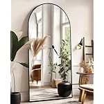 Arched Full Length Mirror, 71"x26" Large Floor Mirror with Stand, Wall Mounted Mirror for Bedroom, Black - Image 2