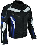 HEYBERRY Textil Motorrad Jacke Motorradjacke Schwarz Blau Gr. L