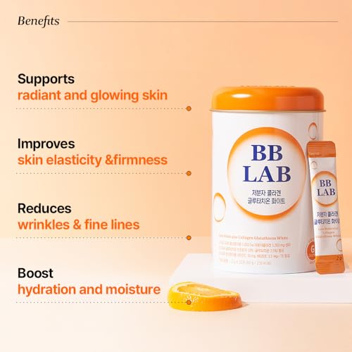 BB LAB Collagen Glutathione White, Low Molecular Korean Stick Supplement, Fish Peptides, Vitamin C, Vitamin E, Glutathione, Fast abosorption, Orange Flavor — view 3