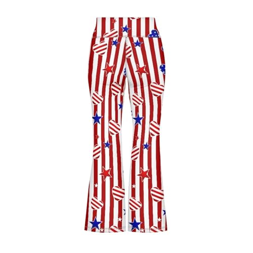 American Flag Girls Flared Leggings Stylish Star High-Waisted Yoga Pants 5-14 Years3