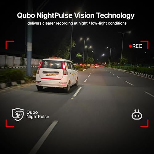 Image of Qubo Car DashCam Pro 2K QHD by Hero Group | Made in India | USB Input | Wide Angle View | G-Sensor | Wi-Fi | Emergency Recording | Supports Up to 1 TB SD Card