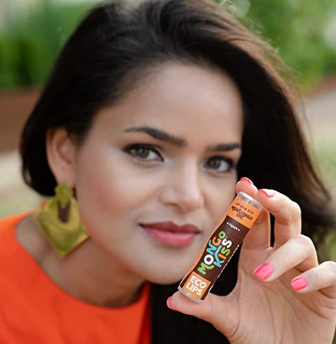 Eco Lips Mongo Kiss Organic Lip Balm 4 Pack Blood Orange, Yumberry, Strawberry Lavender, Black Cherry - 100 Percent Usda Organic - Soothe, Moisturize Dry, Cracked And Chapped Lips - Made In Usa #TOP4