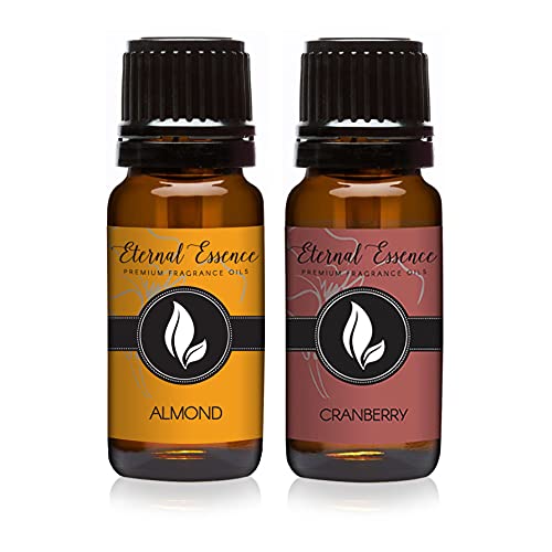 Image of Eternal Essence Oils 2 Pack 10ml Premium Fragrance Oil - Almond & Cranberry - for Candle, Soap Making, Aromatherapy, Diffusers, Home Care, & Humidifiers