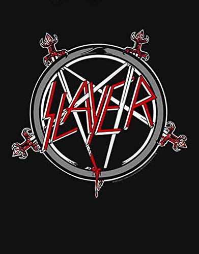 Slayer Pentagram Logo Ufficiale Uomo Nuovo Nero