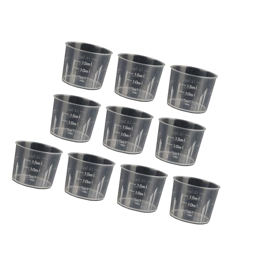 5Pcs Mixing Cup Stackable Measuring Cup Clear Beaker With Graduated For Laboratory Liquid Acrylic Paint Art