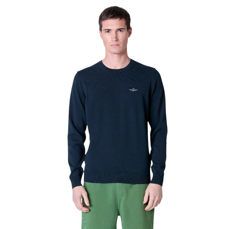 Pull col rond Aeronautica Militare homme MA1502 pull coton aigle militaire mode