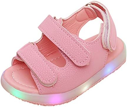 EnJoCho Toddler Kids Summer Luminous Sandals Boys Girls Sport Led Light-Up Sandals Breathable Baby Sneakers 1-4Years (Pink-03#, 2.5-3Years)
