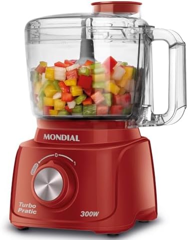 MONDIAL Mini Processador Turbo Pratic, Vermelho, 300W, 220V - MP-...