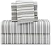 RUVANTI Flannel Sheets Queen Size 6 Pcs - 100% Cotton Double Brushed Bed Sheets, Deep Pockets 16 Inches Queen Sheet Set, All Seasons Breathable, Extra Soft & Comfy, Ocean Stripe